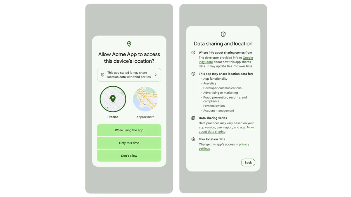 Android 14 data sharing