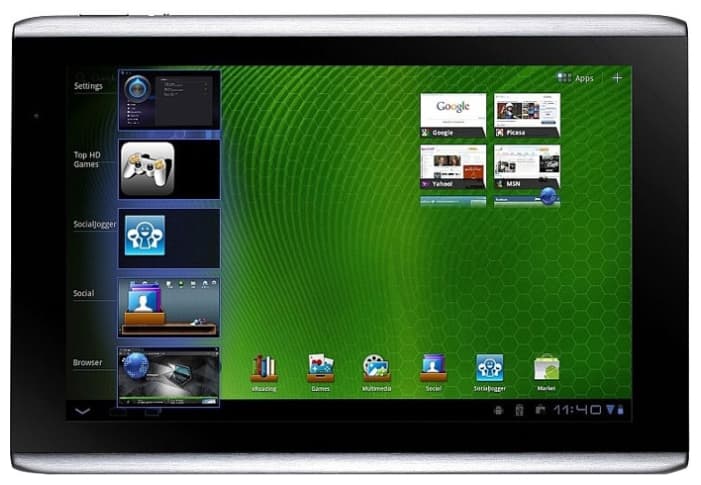 Acer iconia tab a501 установка игр